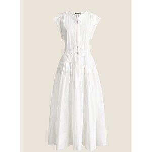 J. Crew Drop-waist midi dress in cotton poplin White Size Small